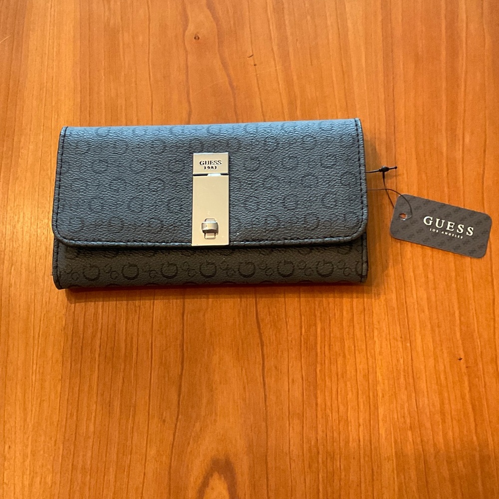 GUESS Tri-fold Wallet with Metal Clasp